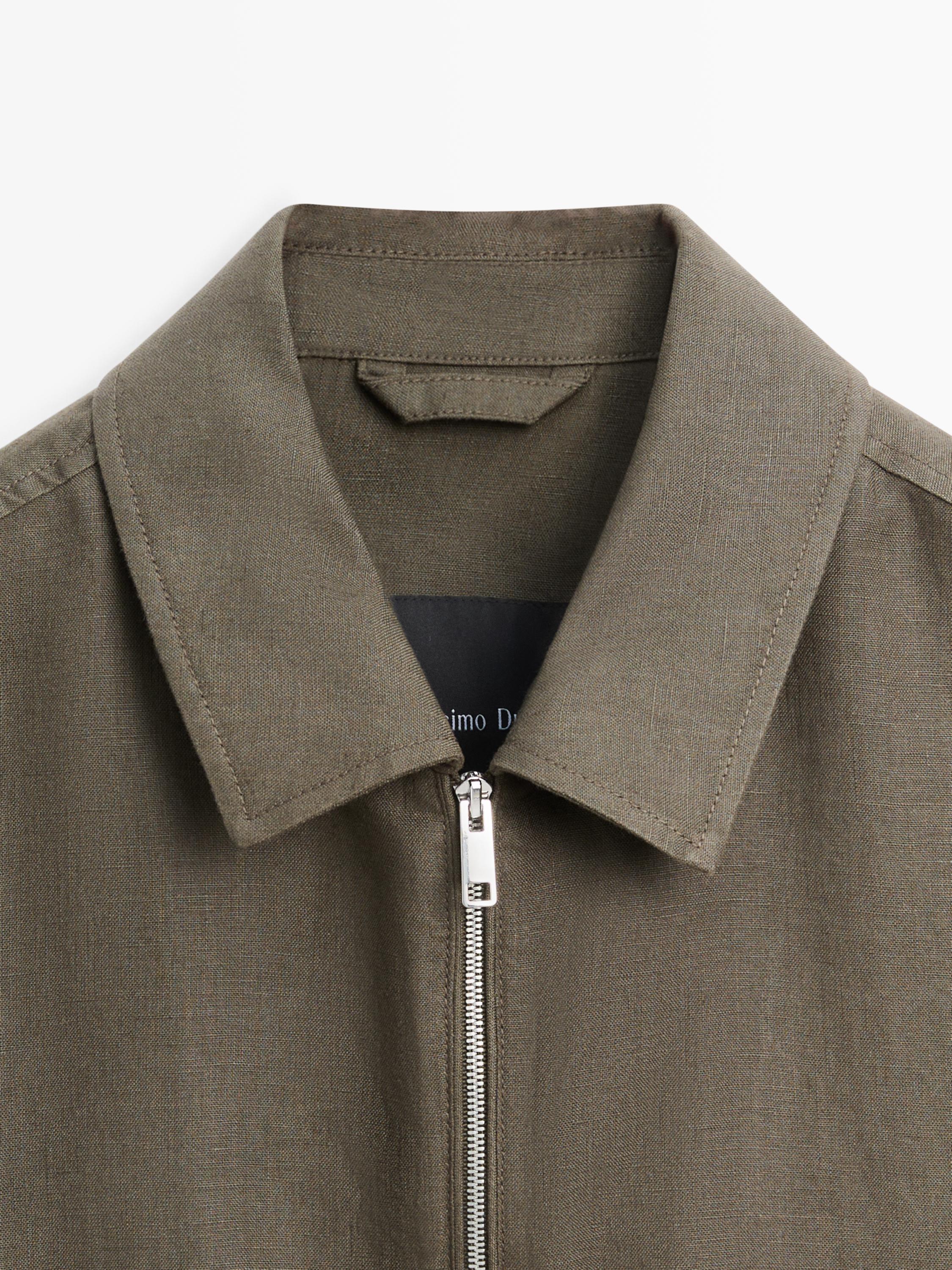 Cropped 100% linen jacket